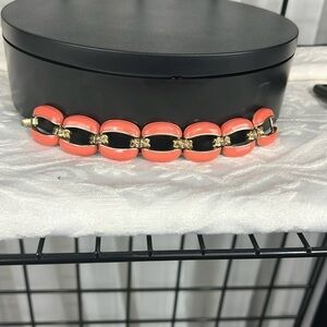 Vintage gold and orange metal link bracelet from New York and Company.